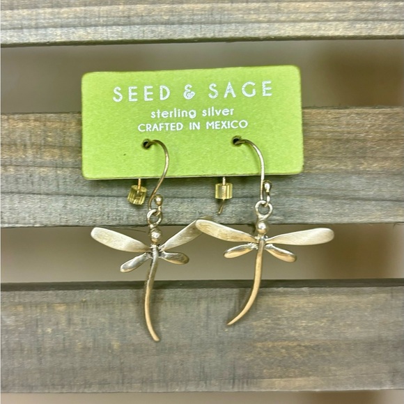 Seed and Sage Sterling Silver Dragonfly Earrings - Picture 8 of 9